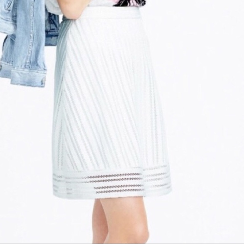 J. Crew White Eyelet A-Line Skirt Sz 000 🎉HP🎉